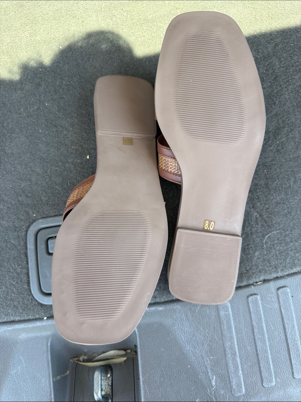 Steve Madden Brown Woven Slide Mules - Picture 2 of 2